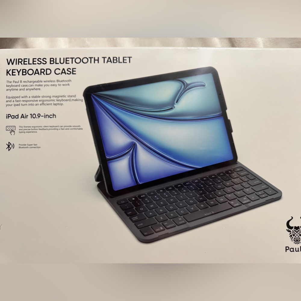 PAUL B WIRELESS BLUETOOTH TABLET KEYBOARD CASE Air 10.9 Inch